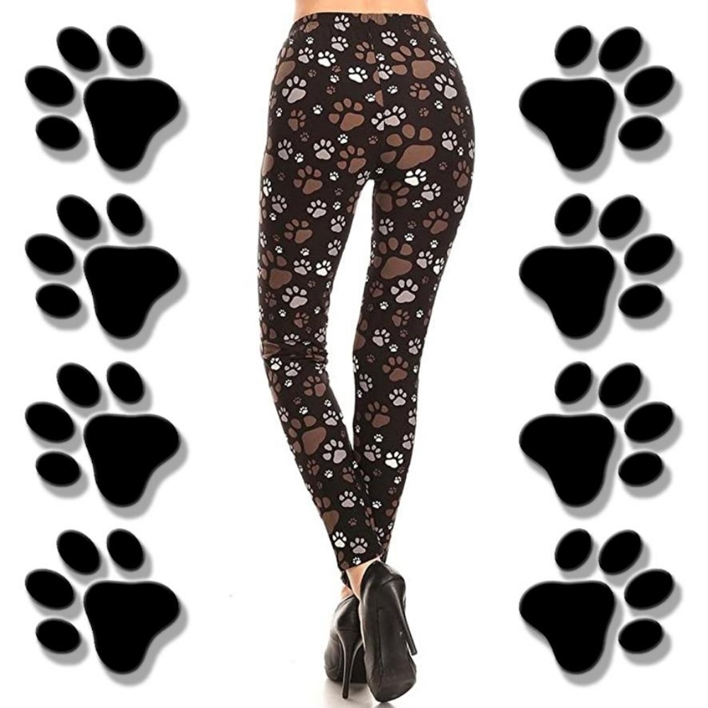 DOG PAW PRINT BLACK LEGGINGS - Picture 3 of 8